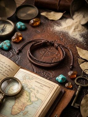 Hand Crafted Brown Leather Braided Bracelet